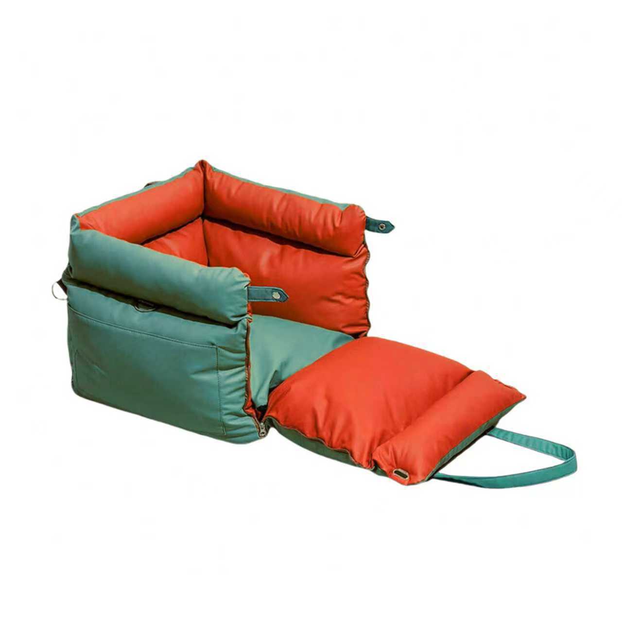 The 2025 new portable dog car seat nest is detachable and washable, with a four-season leather bag that is waterproof and anti-bite, and features a solid pattern