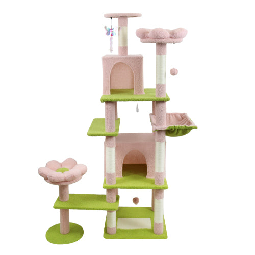 Cat Tower toys, large solid wood cat tree climbing frame, scratch board, jumping platform capsule, made of durable sisal