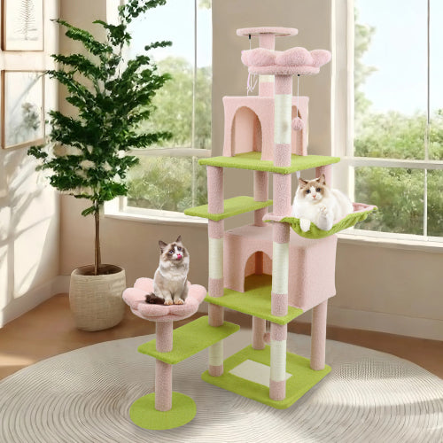 Cat Tower toys, large solid wood cat tree climbing frame, scratch board, jumping platform capsule, made of durable sisal