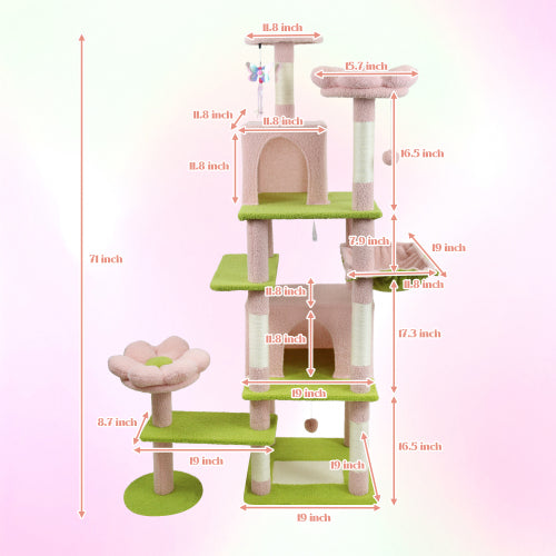 Cat Tower toys, large solid wood cat tree climbing frame, scratch board, jumping platform capsule, made of durable sisal