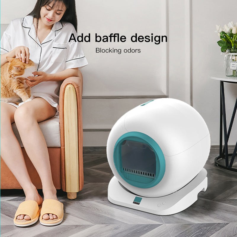 Wholesale spacecraft design large-capacity automatic self-cleaning APP remote control patent easy-to-clean pet cat litter