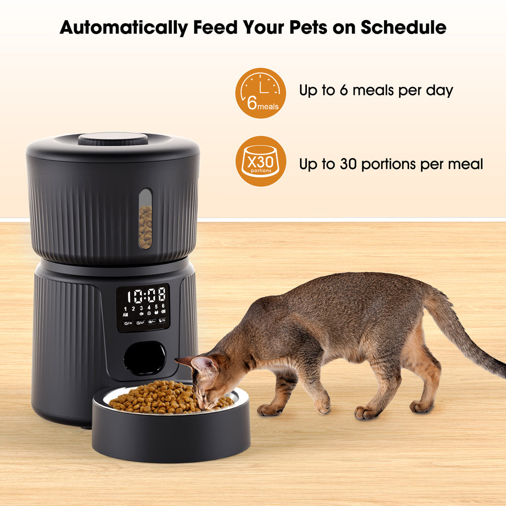 3L Eco-friendly intelligent Classic cat and Dog timer dispenser, Wifi application remote control, stainless steel automatic intelligent pet feeder